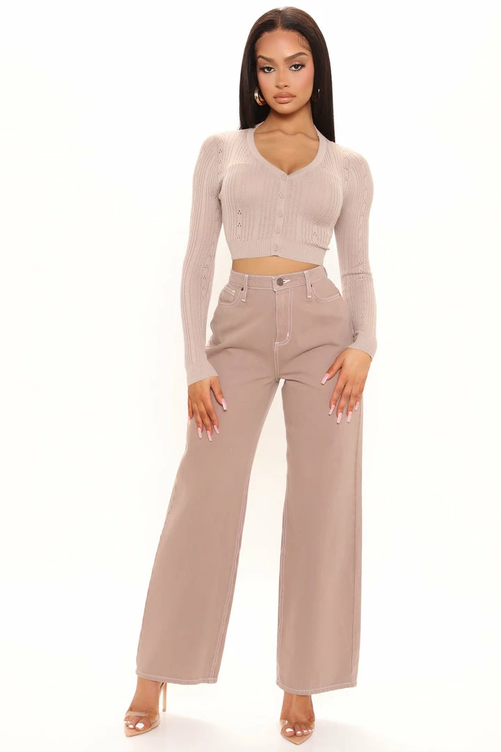 New π Fashion Nova Sweetheart Babe Cropped Cardigan - Taupe π 2 Fashion Nova Sweetheart Babe Cropped Cardigan - Taupe