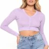 Fashion Nova Cardigans Sweetheart Babe Cropped Cardigan - Lavender