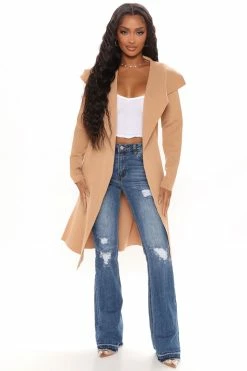 Fashion Nova Let's Get Going Cardigan Sweater - Camel Cardigans