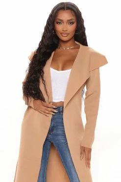 Fashion Nova Let's Get Going Cardigan Sweater - Camel Cardigans