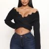 Fashion Nova Finding Love Sweater - Black Pullovers
