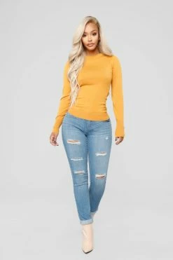 Fashion Nova Doesn't Matter To Me Sweater - Mustard Pullovers