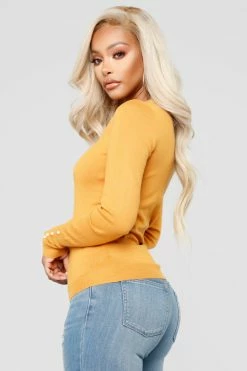 Fashion Nova Doesn't Matter To Me Sweater - Mustard Pullovers