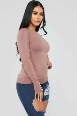 Fashion Nova Doesn't Matter To Me Sweater - Mauve Pullovers