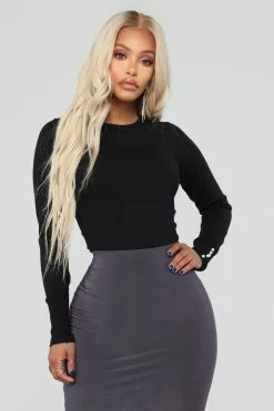Fashion Nova Doesn't Matter To Me Sweater - Black Pullovers