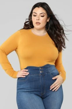 Fashion Nova Doesn't Matter To Me Sweater - Mustard Pullovers