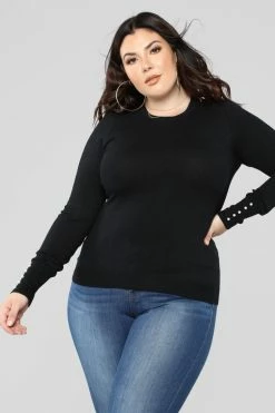 Fashion Nova Doesn't Matter To Me Sweater - Black Pullovers