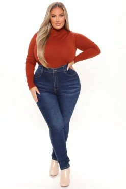 Fashion Nova Pullovers Meet Me Somewhere Turtle Neck Sweater - Rust