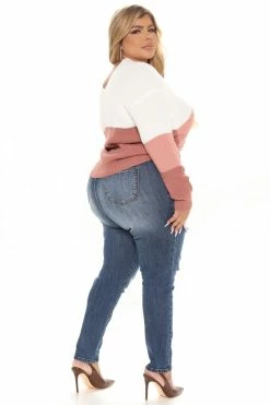 Fashion Nova Just A Little Twisted Sweater - Blush