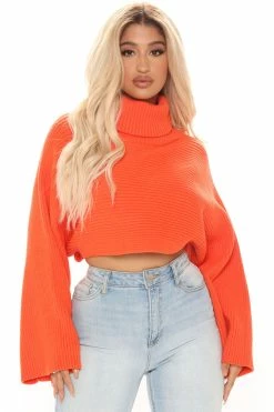 Fashion Nova Pullovers You're My Safe Place Sweater - Orange