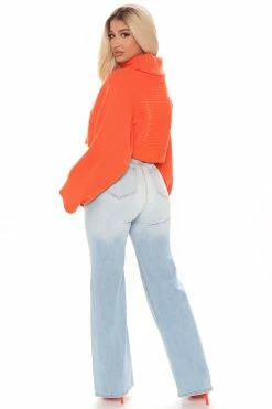 Fashion Nova Pullovers You're My Safe Place Sweater - Orange