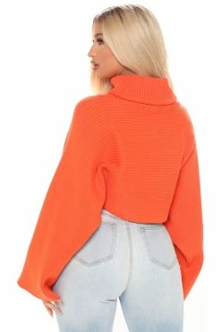 Fashion Nova Pullovers You're My Safe Place Sweater - Orange