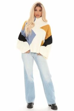 Fashion Nova Pullovers Classic Take Colorblock Sweater - Blue/combo