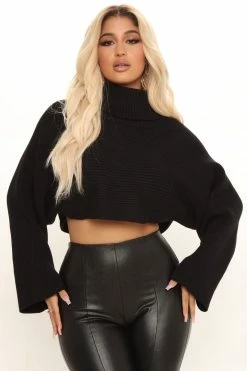 Fashion Nova You're My Safe Place Sweater - Black Pullovers