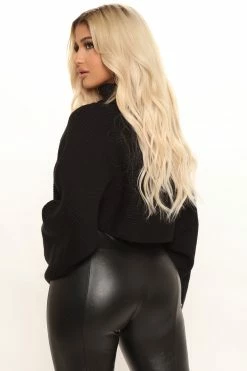 Fashion Nova You're My Safe Place Sweater - Black Pullovers