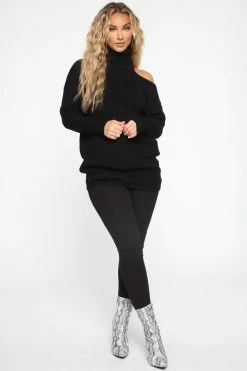 Fashion Nova Don't Cut Me Off Sweater - Black