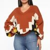 Fashion Nova Pullovers In That Moment Colorblock Sweater - Brown/combo
