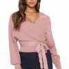 Fashion Nova Pullovers Warmest Occasion Wrap Sweater - Mauve