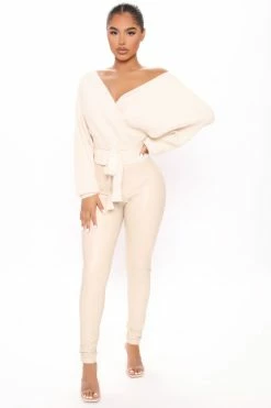 Fashion Nova Warmest Occasion Wrap Sweater - Ivory Pullovers
