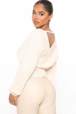 Fashion Nova Warmest Occasion Wrap Sweater - Ivory Pullovers