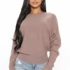 Fashion Nova Pullovers Lazy Day Dolman Sweater - Chocolate