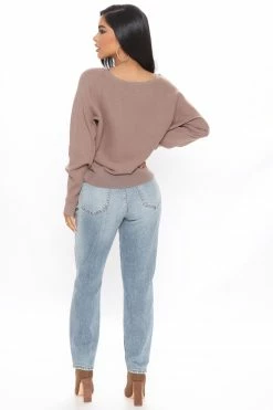 Fashion Nova Pullovers Lazy Day Dolman Sweater - Chocolate