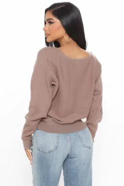 Fashion Nova Pullovers Lazy Day Dolman Sweater - Chocolate
