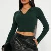 Fashion Nova Amber Crop Sweater - Hunter Pullovers