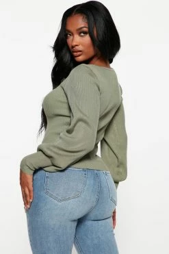 Fashion Nova Higher Love Sweater - Sage Pullovers