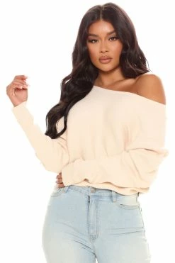 Fashion Nova Lazy Day Dolman Sweater - Taupe Pullovers