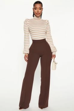 Fashion Nova Toxic Touch Turtleneck Sweater - Mocha/combo