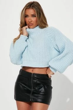 Fashion Nova Feeling The Love Sweater - Blue Pullovers
