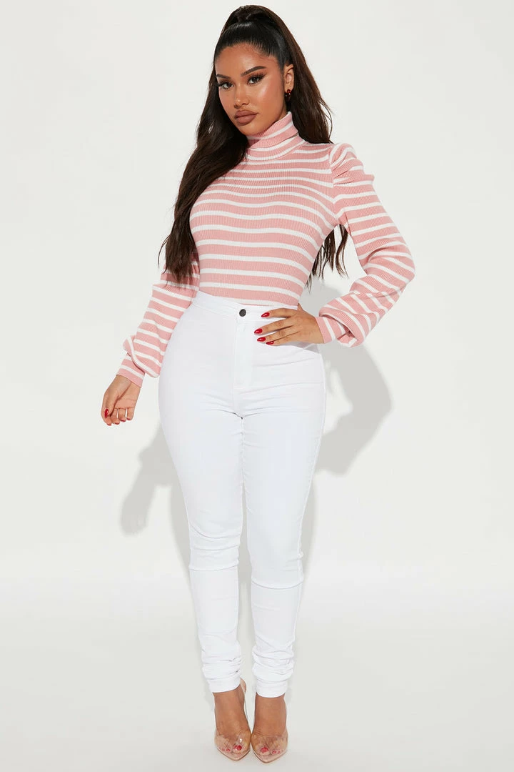 Wholesale 😀 Fashion Nova Pullovers Toxic Touch Turtleneck Sweater - Rose/Combo 😉 2 Fashion Nova Pullovers Toxic Touch Turtleneck Sweater - Rose/Combo
