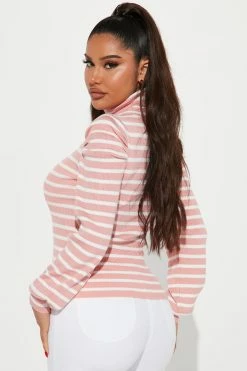 Wholesale 😀 Fashion Nova Pullovers Toxic Touch Turtleneck Sweater - Rose/Combo 😉 7 Fashion Nova Pullovers Toxic Touch Turtleneck Sweater - Rose/Combo