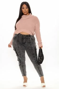 Fashion Nova Pullovers Keep On Guessin' Cowl Neck Sweater - Blush