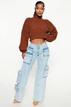 Fashion Nova Feeling The Love Sweater - Brown