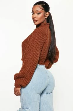 Fashion Nova Feeling The Love Sweater - Brown
