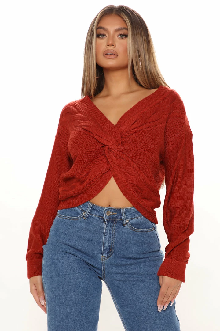 Best reviews of ❤️ Fashion Nova Twisted Stories Sweater - Rust Pullovers 🔔 1 Fashion Nova Twisted Stories Sweater - Rust Pullovers