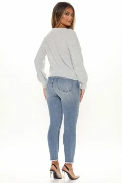 Wholesale π Fashion Nova Pullovers Twisted Stories Sweater - Heather Grey π 11 Fashion Nova Pullovers Twisted Stories Sweater - Heather Grey