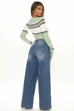 Coupon 🔥 Fashion Nova Stripes For Days Sweater - Sage/combo Pullovers ✔️ 14 Fashion Nova Stripes For Days Sweater - Sage/combo Pullovers