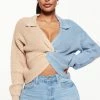 Fashion Nova Feeling Knotty Colorblock Sweater - Blue/combo Pullovers