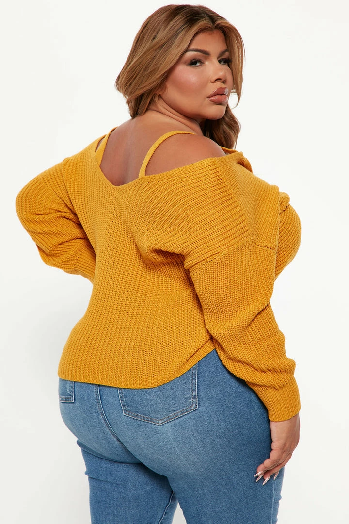 Fashion Nova Pullovers Fall Fave Twist Sweater - Mustard