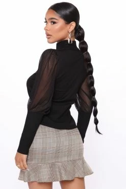 Fashion Nova Pullovers Meet Me In Manhattan Sweater - Black