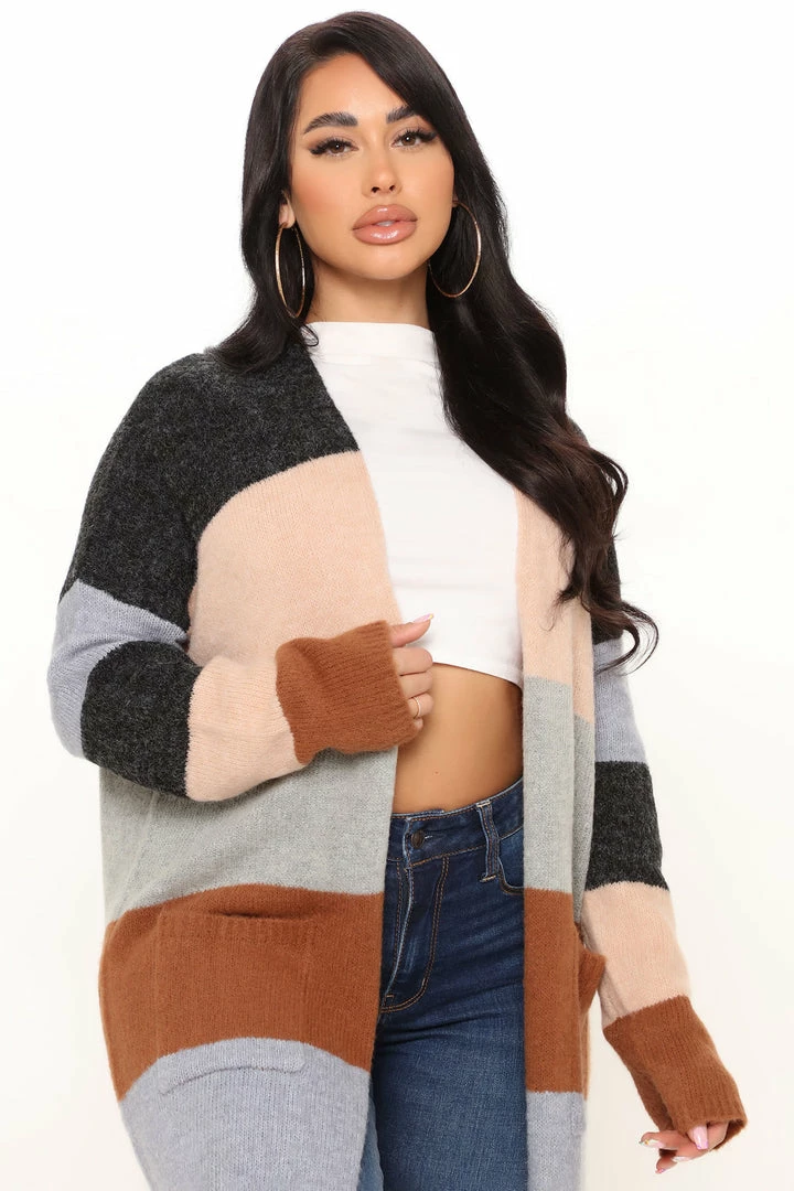 Best Sale 😉 Fashion Nova Cardigans Common Interests Colorblock Cardigan - Black/combo 🤩 2 Fashion Nova Cardigans Common Interests Colorblock Cardigan - Black/combo