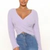 Fashion Nova Keep You Under Wraps Sweater - Purple