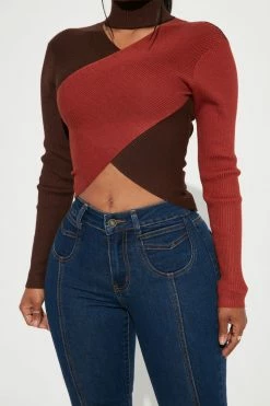 Budget ๐ Fashion Nova Pullovers Don't Cross Me Mock Neck Sweater - Brown/combo ๐ 6 Fashion Nova Pullovers Don't Cross Me Mock Neck Sweater - Brown/combo