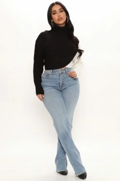 Fashion Nova Cross Roads Turtleneck Sweater - Black/combo