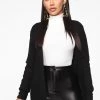 Fashion Nova Zoe Two Pocket Cardigan - Black