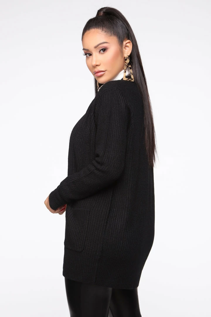 Fashion Nova Zoe Two Pocket Cardigan - Black