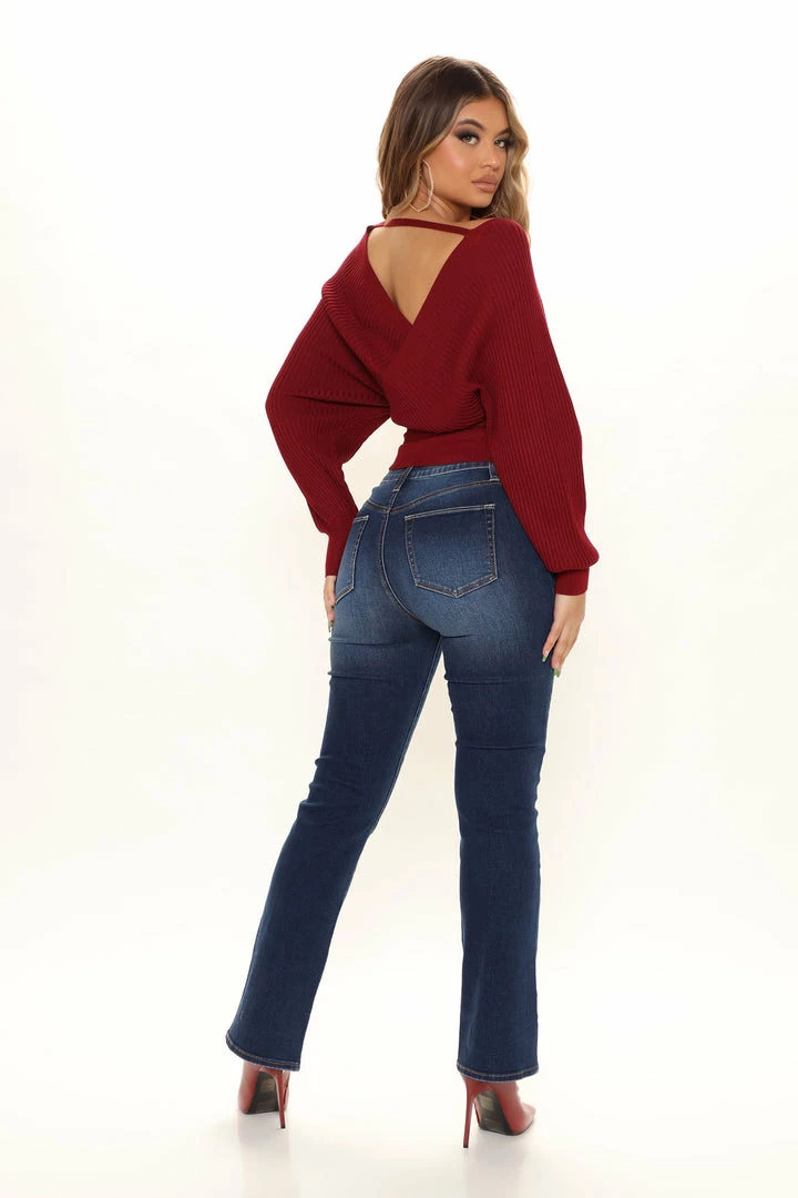 Cheap 🔔 Fashion Nova Pullovers Warmest Occasion Wrap Sweater - Burgundy 💯 4 Fashion Nova Pullovers Warmest Occasion Wrap Sweater - Burgundy